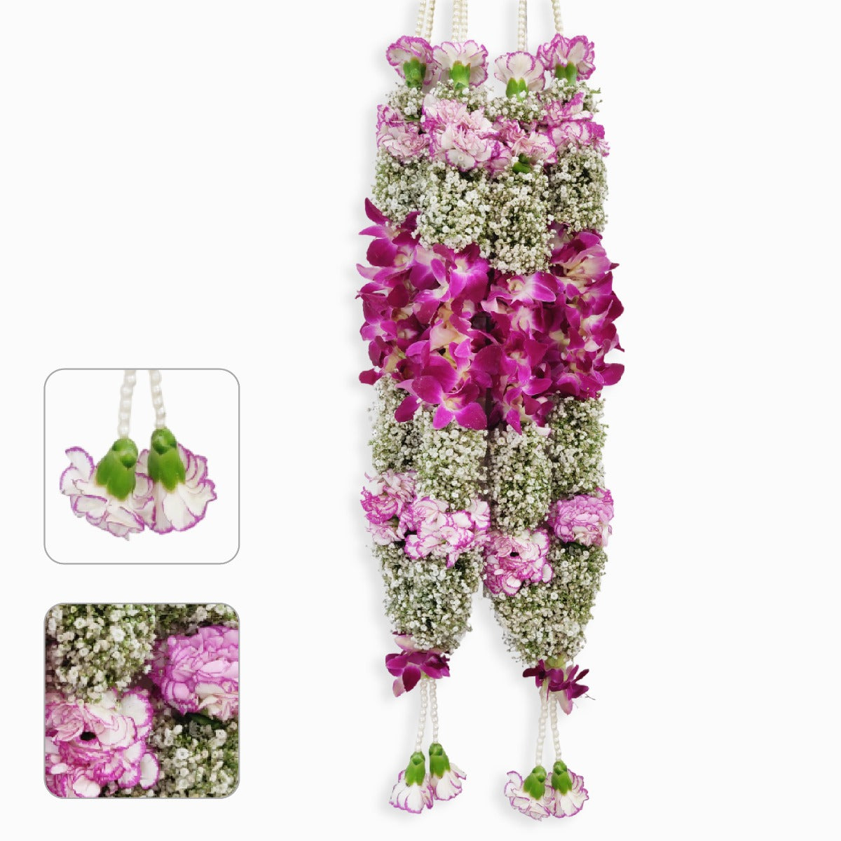 Purple Orchid & Baby's Breath Shaded Carnation Garland