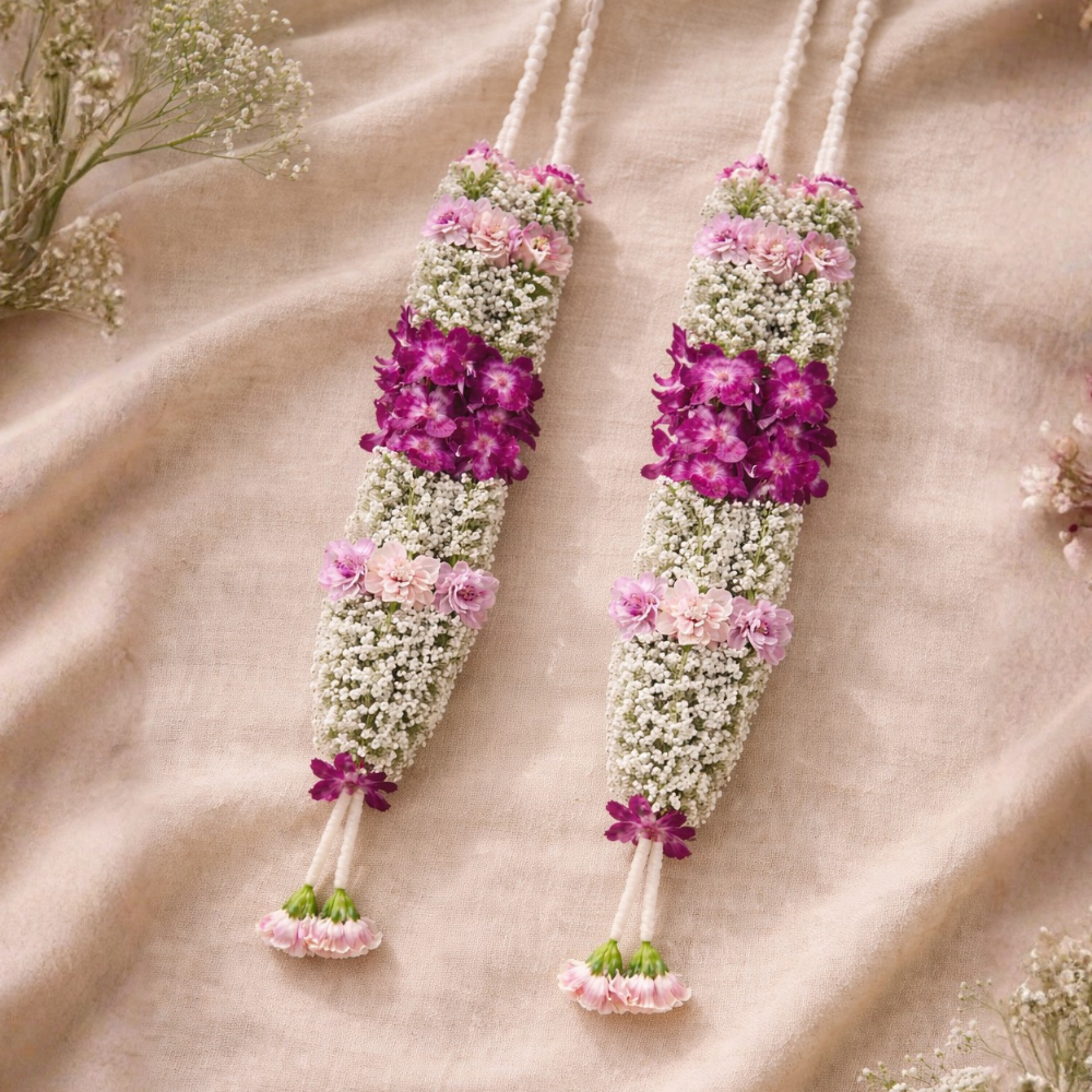 Purple Orchid & Baby's Breath Shaded Carnation Garland