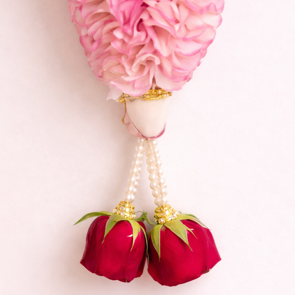 Aqua Pink & Red Rose Petals Flower Garland