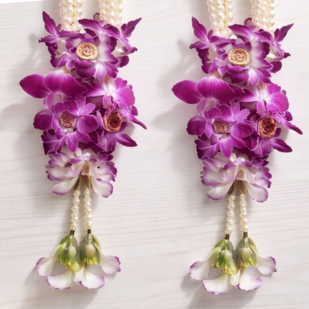 Purple Orchid & Shaded Carnation Pearls Jaimala
