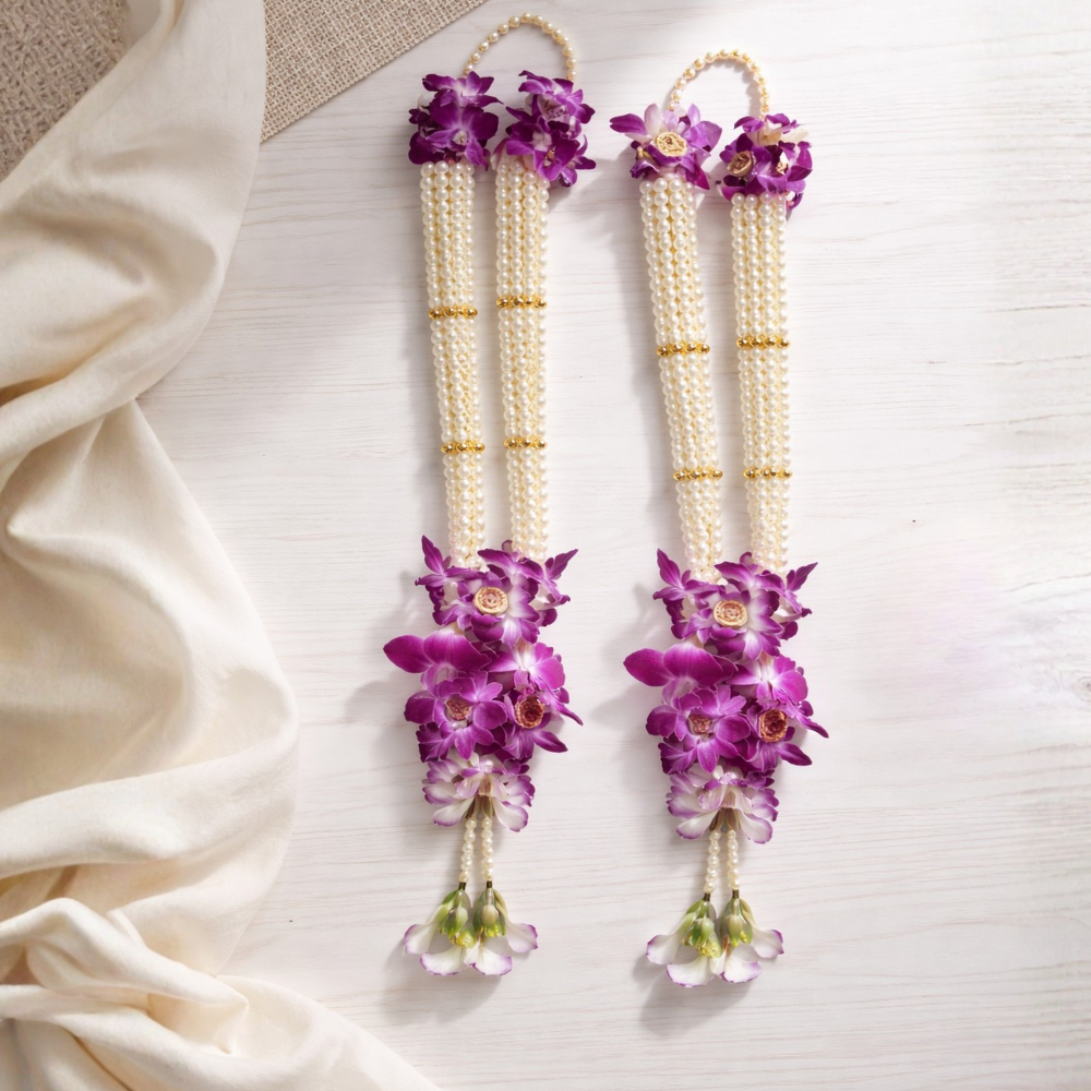 Purple Orchid & Shaded Carnation Pearls Jaimala