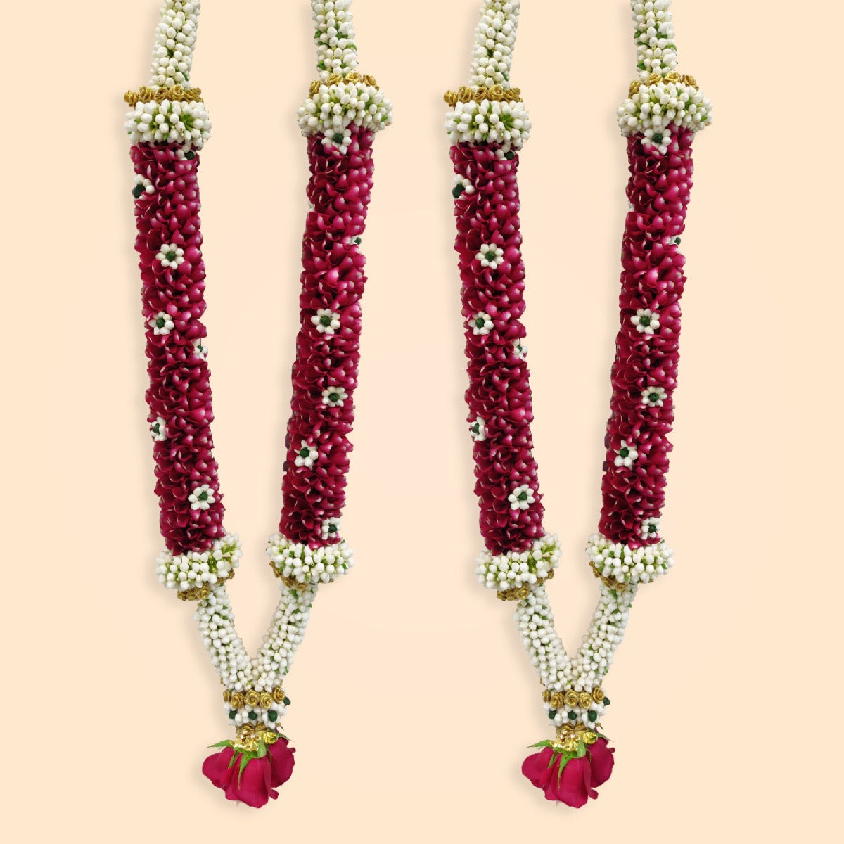 Jasmine Weeding Garland With Red Rose Petals