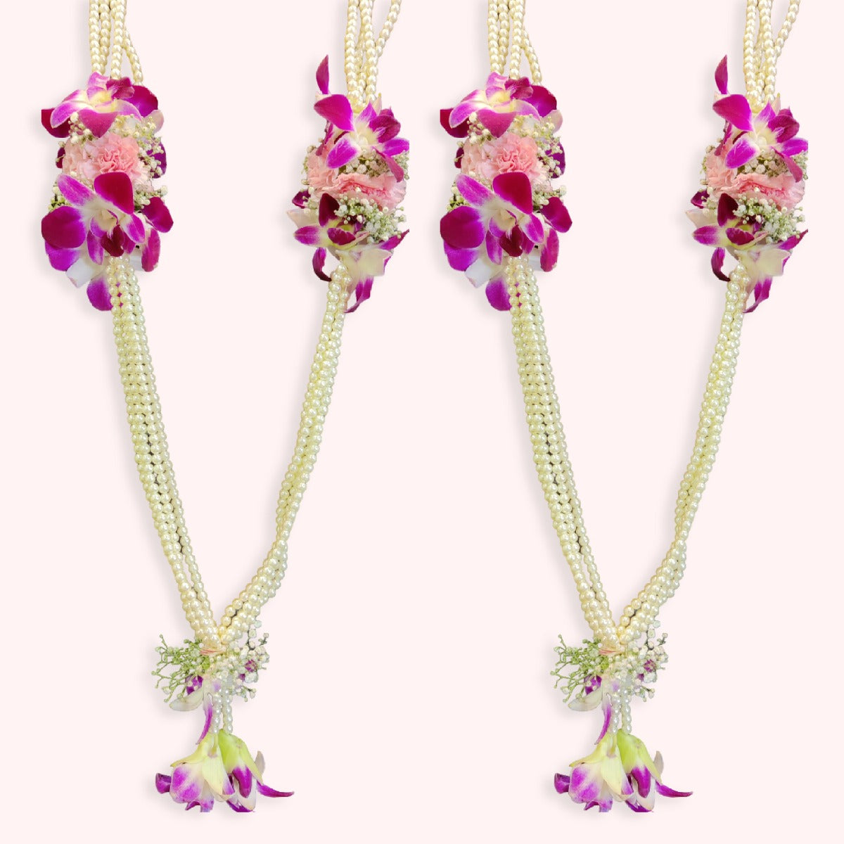 Purple Orchid & Pink Carnation Wedding Garland