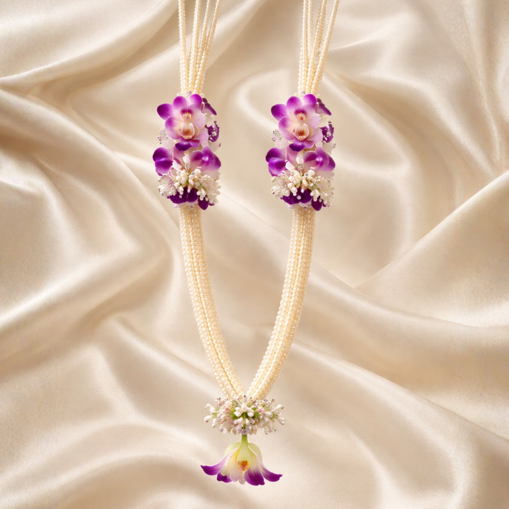 Purple Orchid & Pink Carnation Wedding Garland