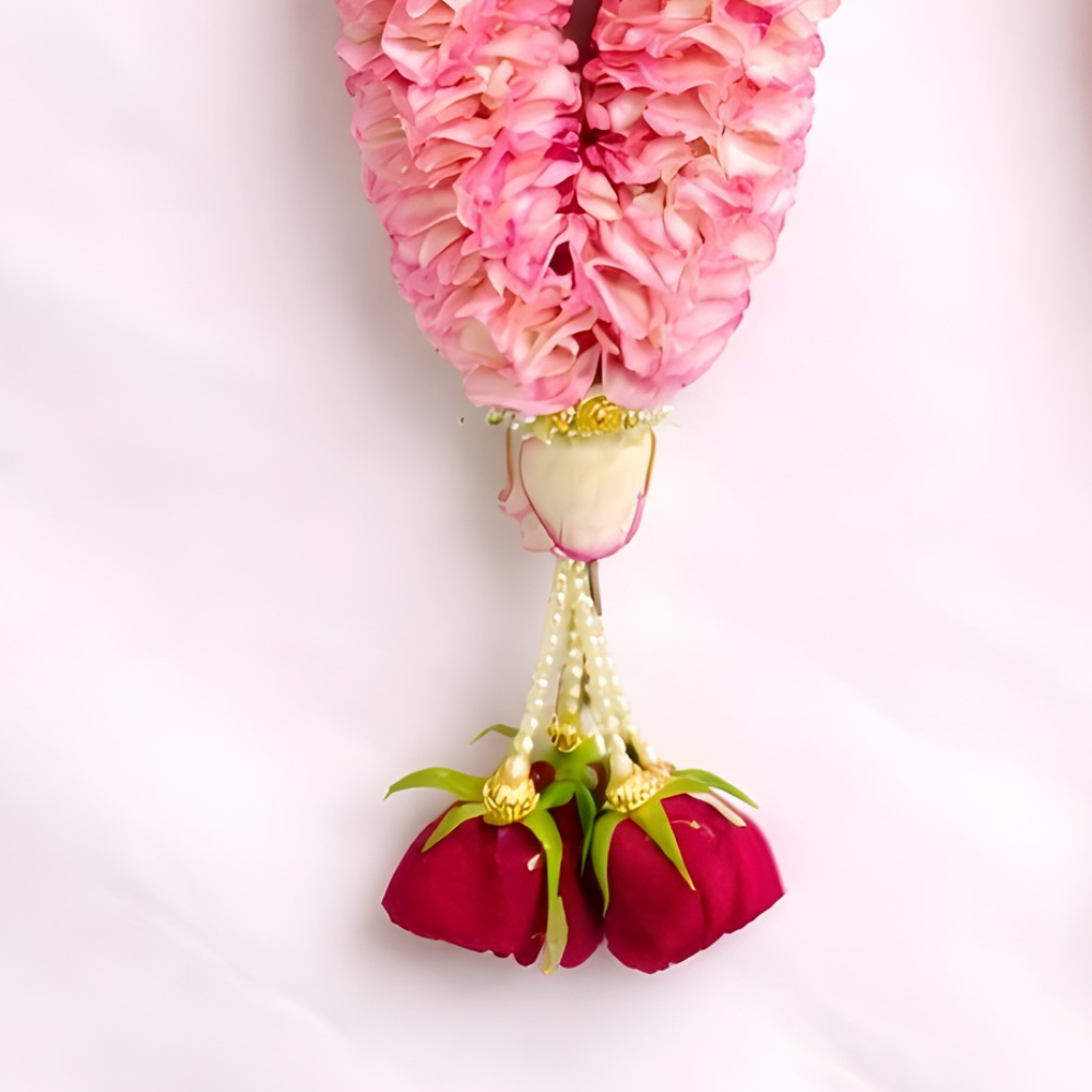 Aqua Pink Rose & Red Rose Petals Wedding Jaimala