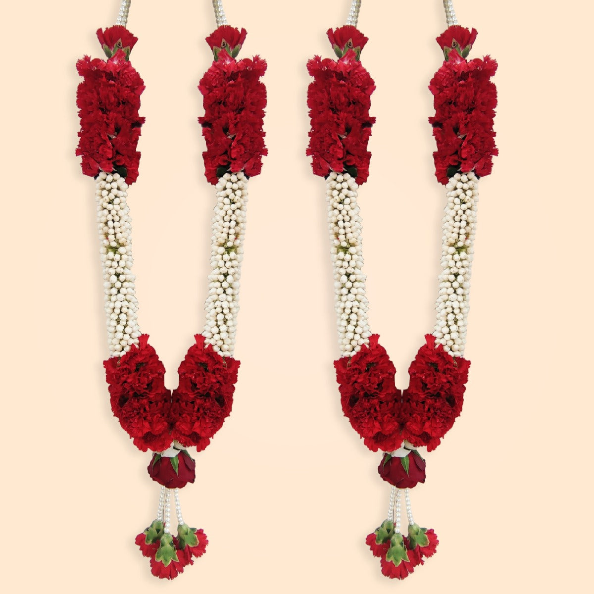 Jasmine  With Red Carnation Garland