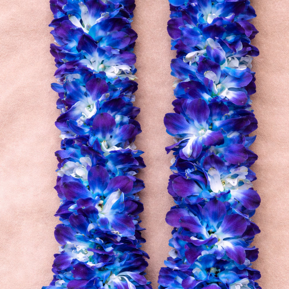 Fresh Blue Orchid Wedding Garland