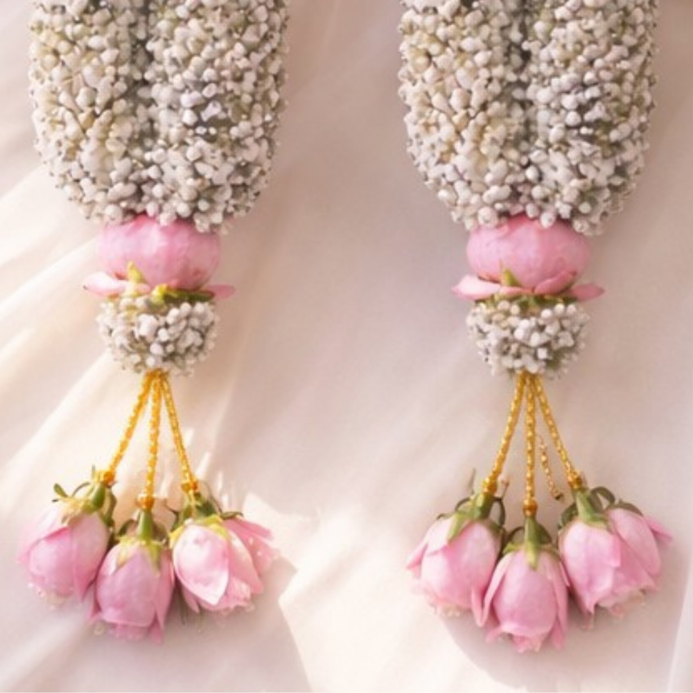 Pink Rose Bud & Baby's Breath Garland