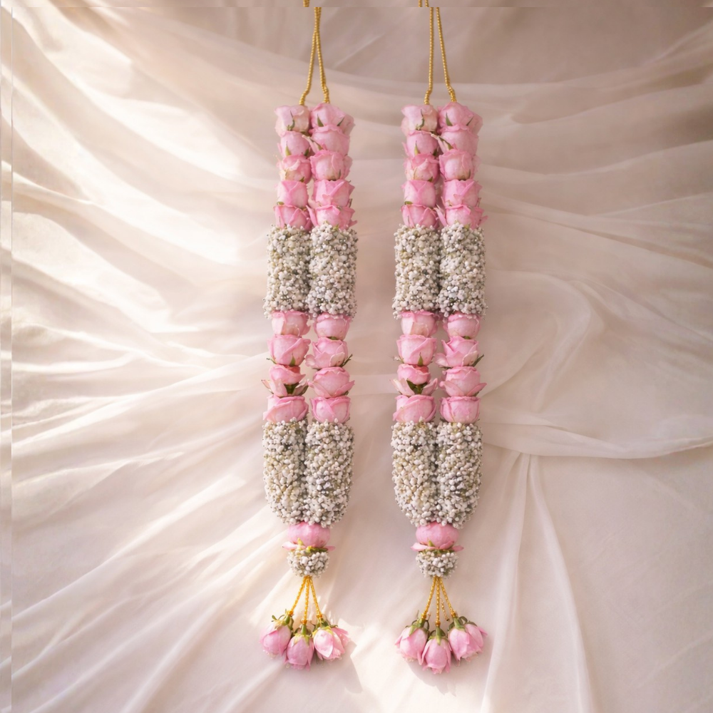Pink Rose Bud & Baby's Breath Garland
