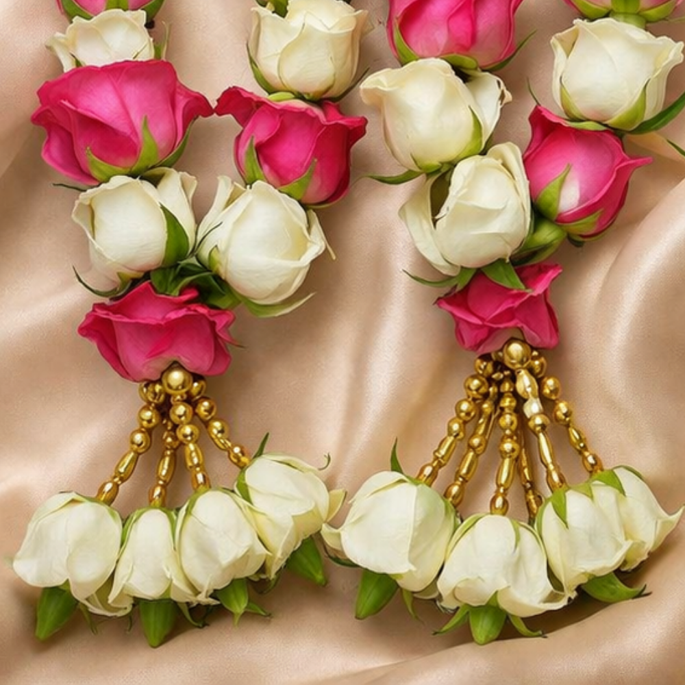 Dark Pink & White Rose Wedding Garland