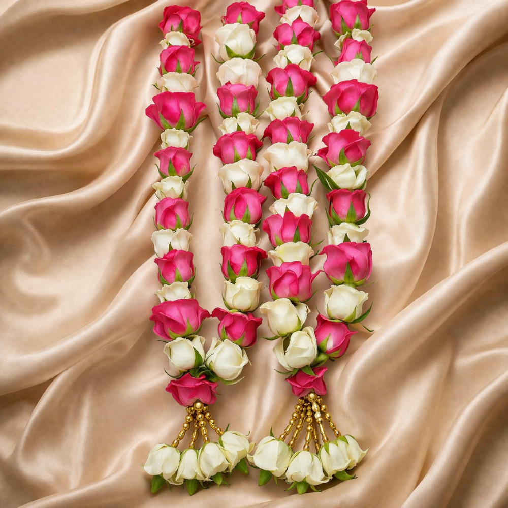 Dark Pink & White Rose Wedding Garland