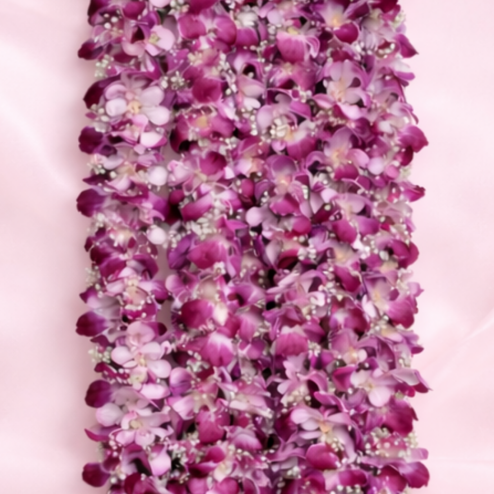 Purple Orchid Baby's Breath Jaimala Garland