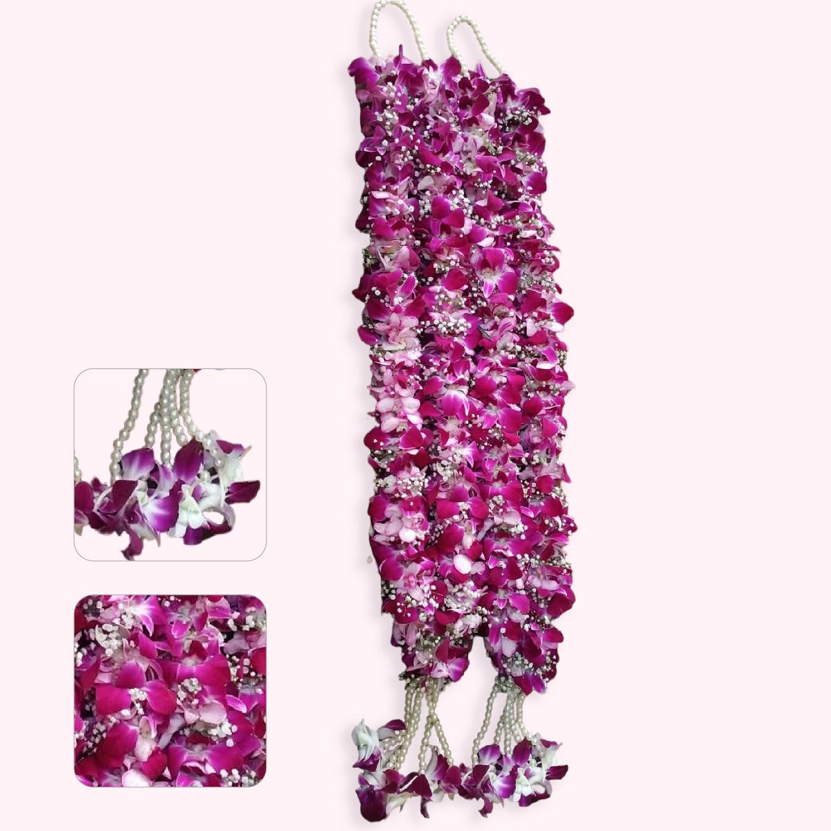 Purple Orchid Baby's Breath Jaimala Garland