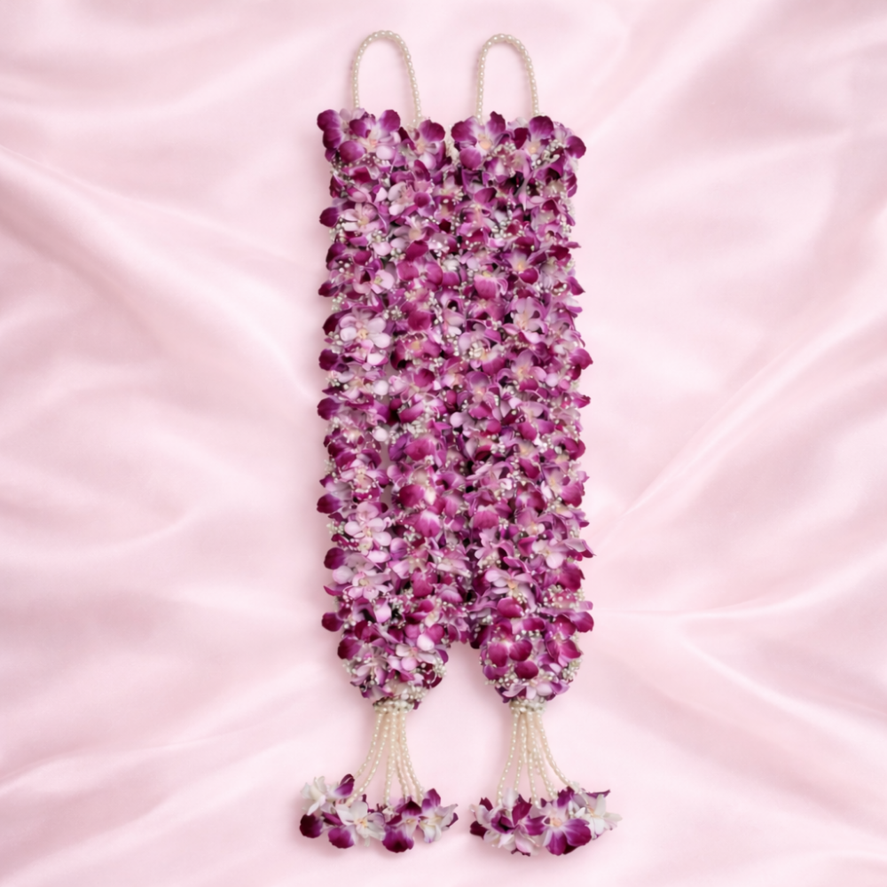 Purple Orchid Baby's Breath Jaimala Garland