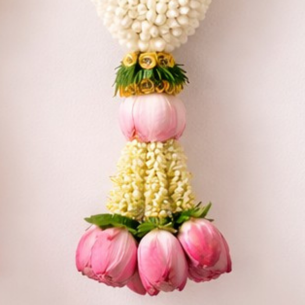 Jasmine & Lotus Flower Wedding Garland