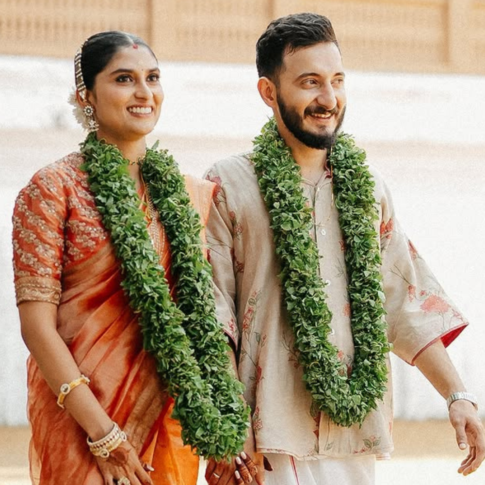 Handcrafted Fresh Tulsi Leaf Wedding Garland - Traditional Green Garland
