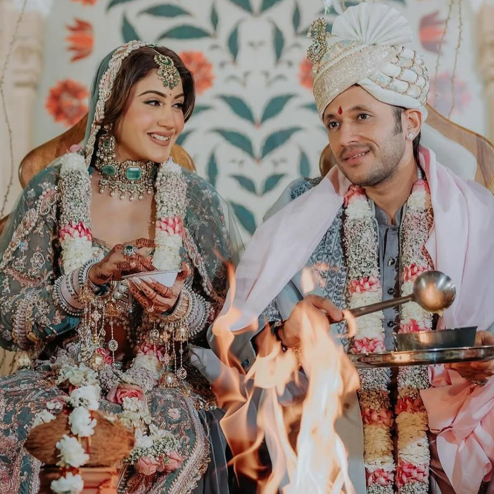 Premium pink rose petals , sevanti and jypso Wedding Mala for Indian Weddings