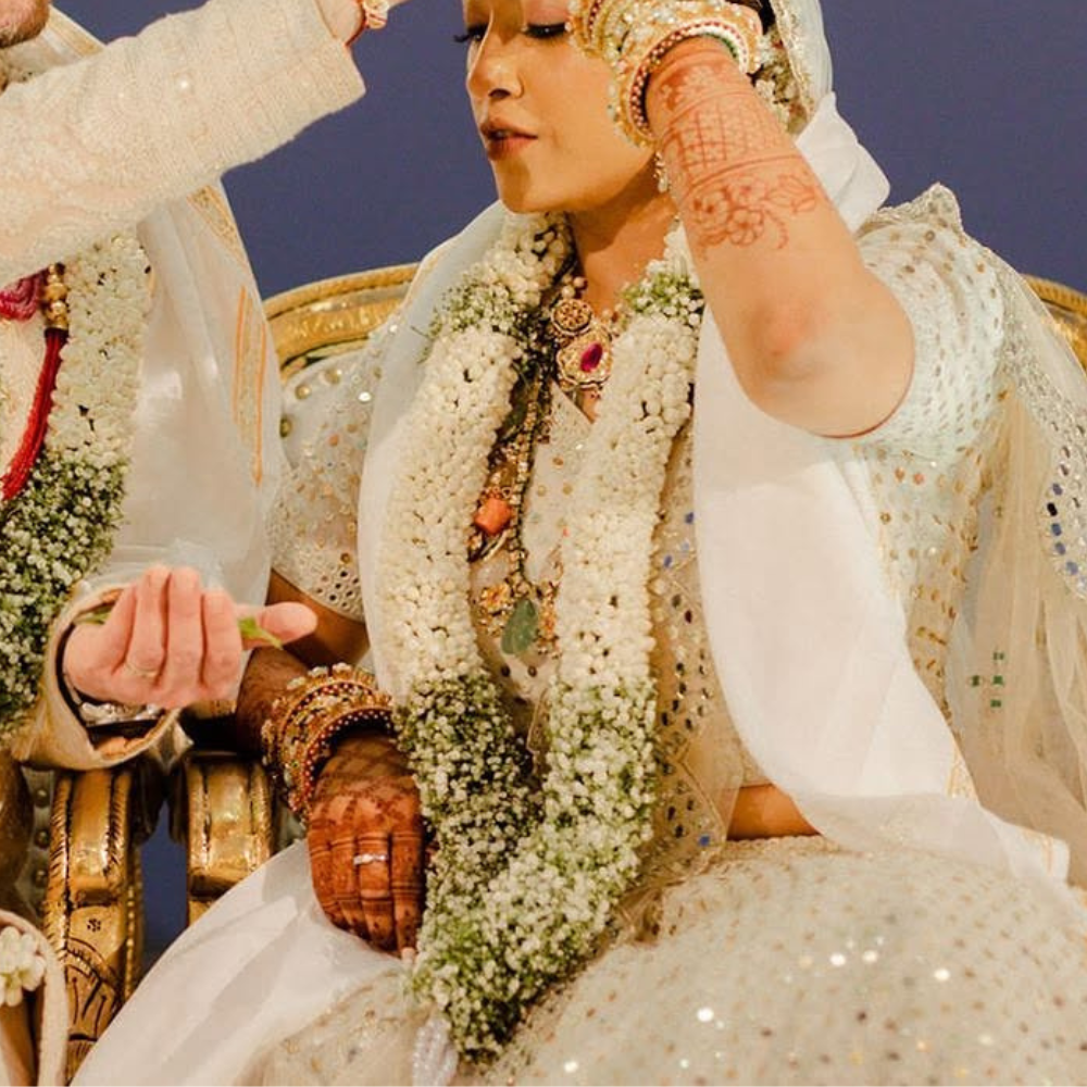 Fresh Jasmine and jypso Wedding Mala