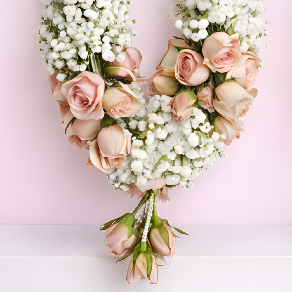 Baby Breath & Light Pink Rose Haar (Garland)