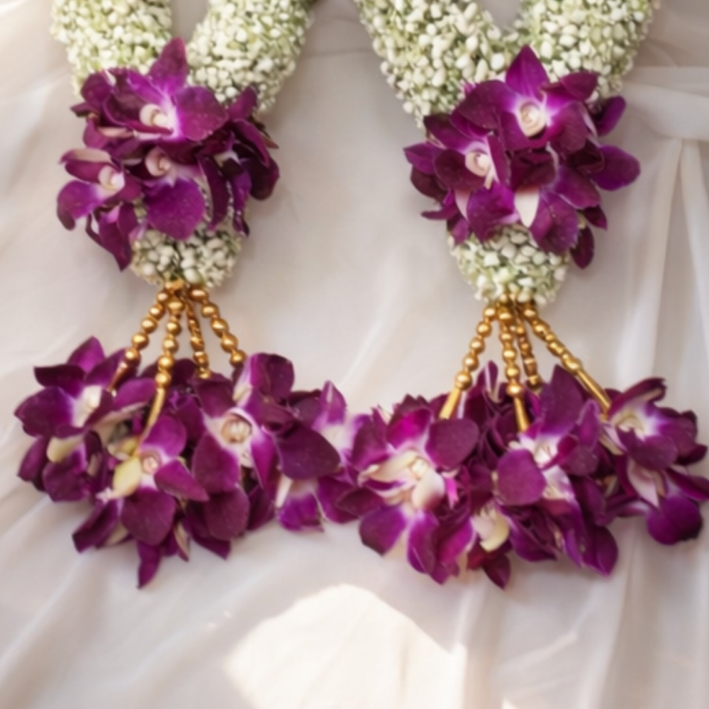 Purple Orchid & Gypsy Flower Garland