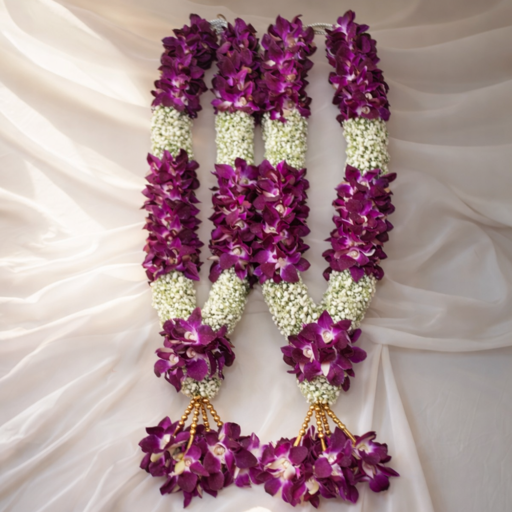 Purple Orchid & Gypsy Flower Garland