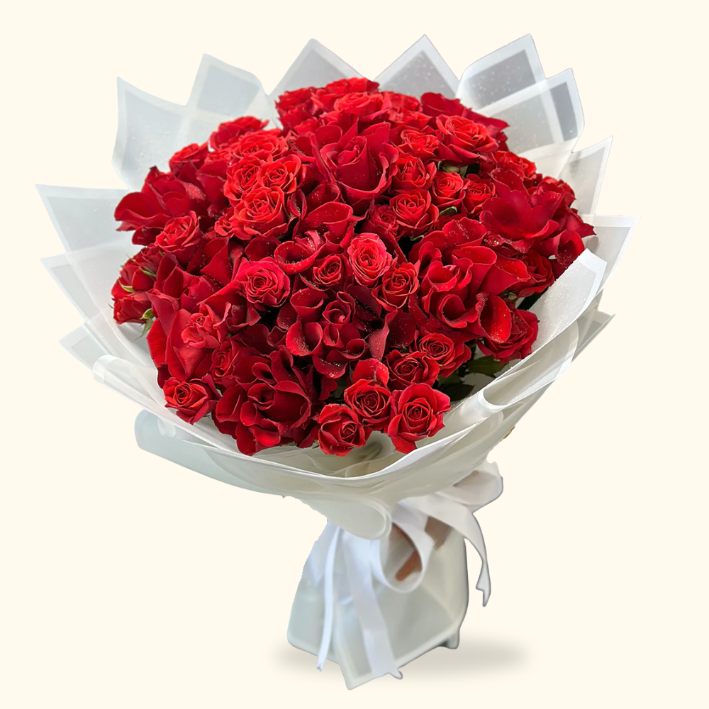 Romantic 100 Red Roses Arrangement