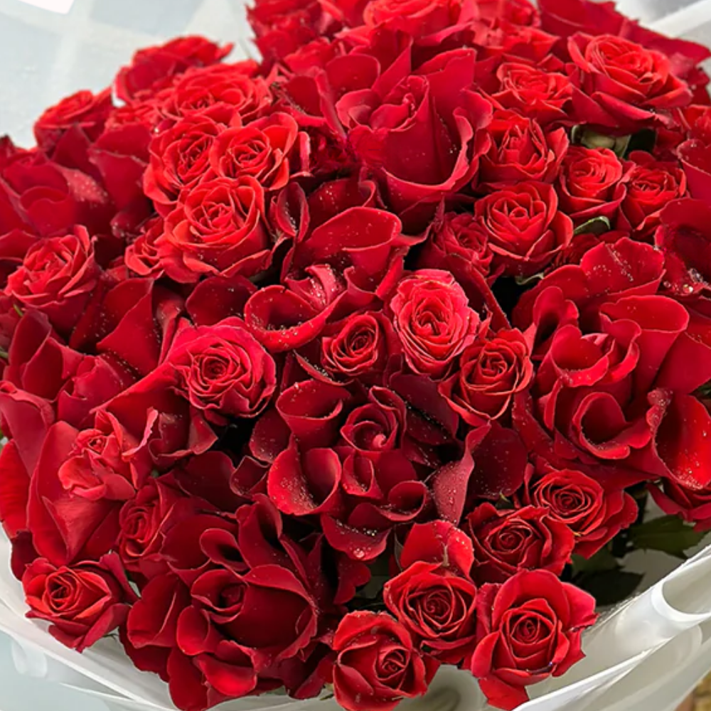 Romantic 100 Red Roses Arrangement