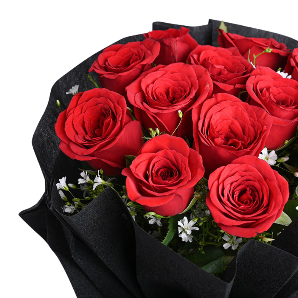Romantic 12 Red Rose Bouquet