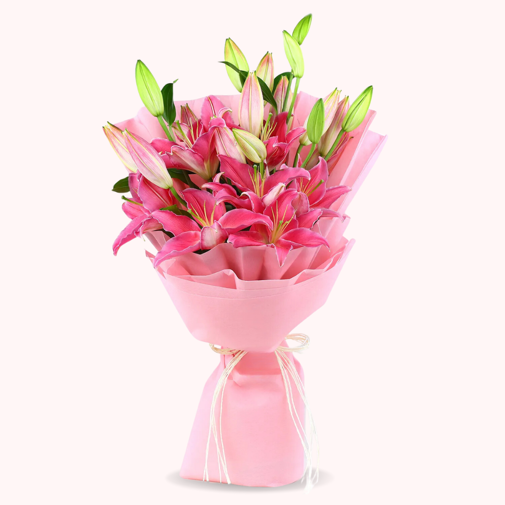 Blushing Charm Pink Lily Bouquet