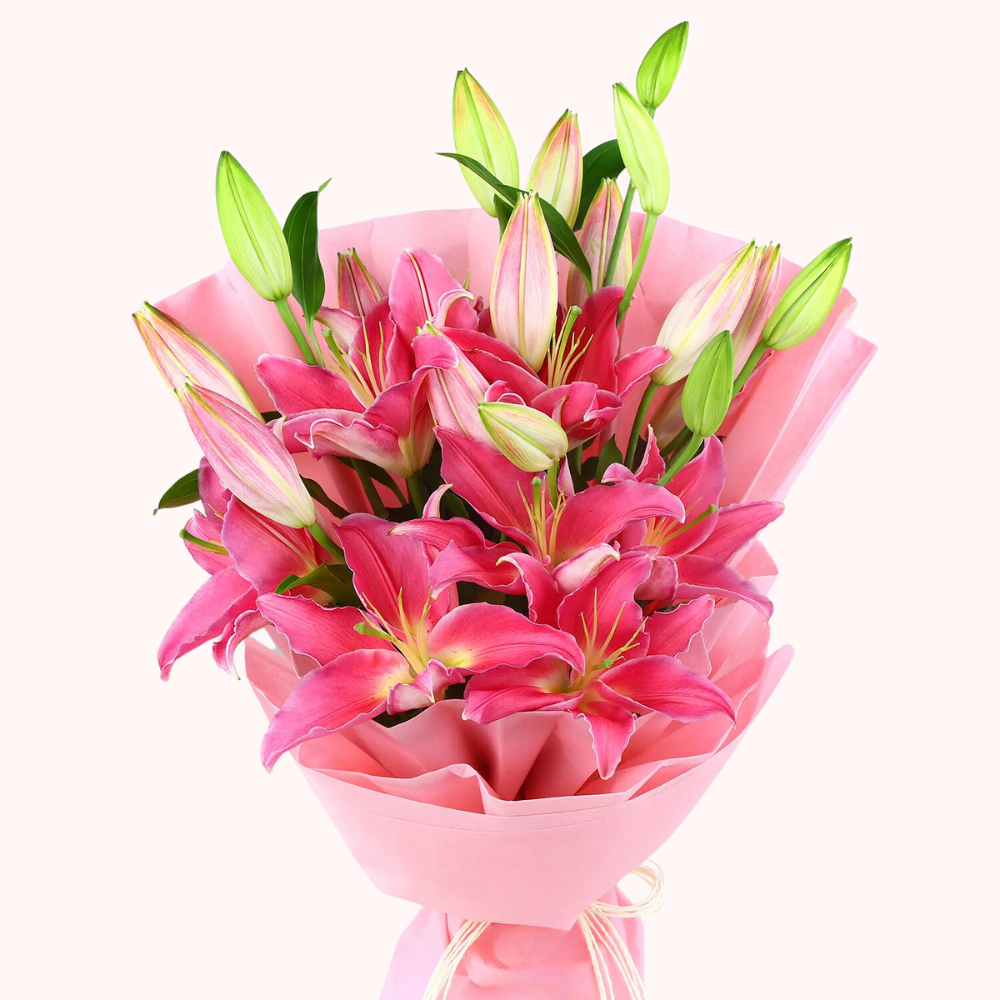 Blushing Charm Pink Lily Bouquet