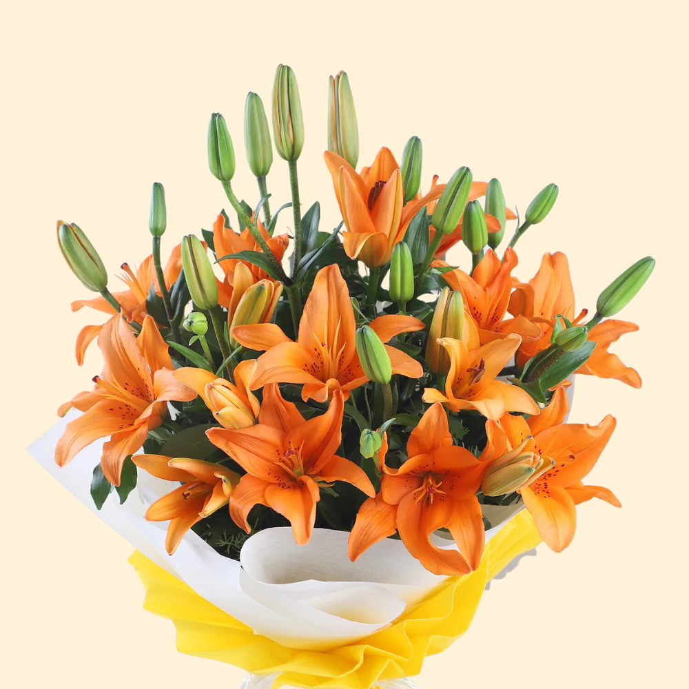 Vibrant Orange  Lily Bouquet