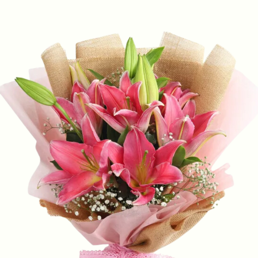 Blushing Lovely Pink Lily Bouquet