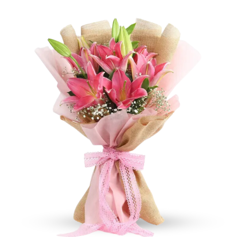 Blushing Lovely Pink Lily Bouquet