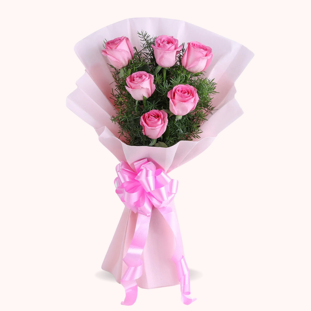 Pink Rose Bouquet – 6 stems