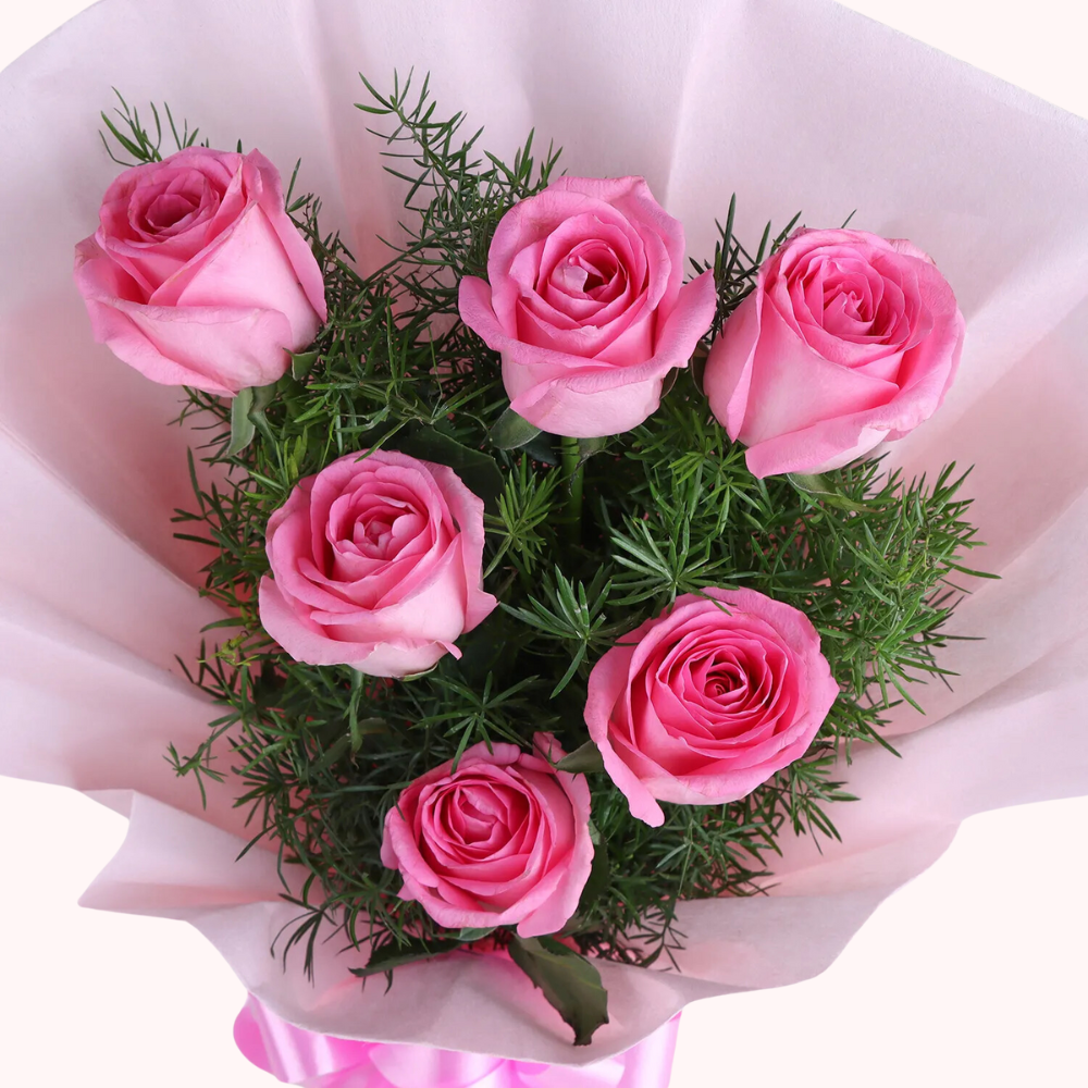 Pink Rose Bouquet – 6 stems