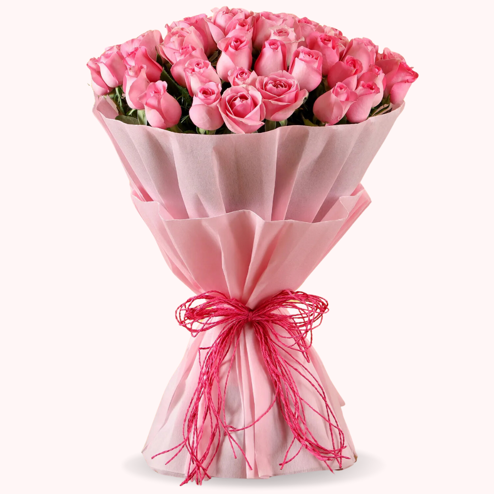 Pink Rose Bouquet - 50 Stems