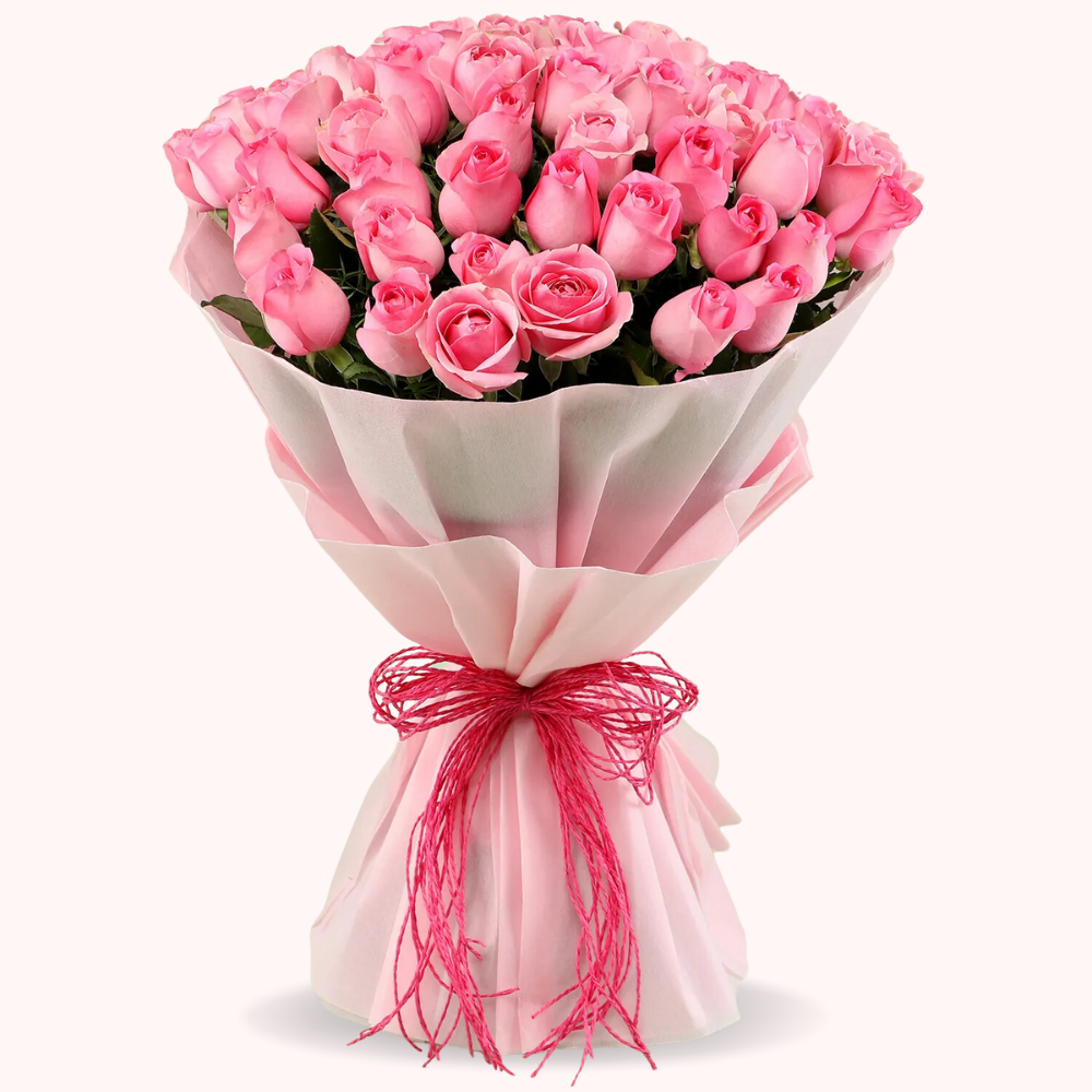 Pink Rose Bouquet - 50 Stems