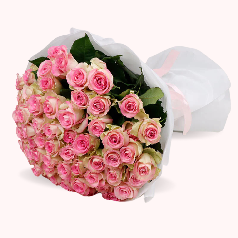 Bouquet of 50 Pink Roses – Perfect Gift