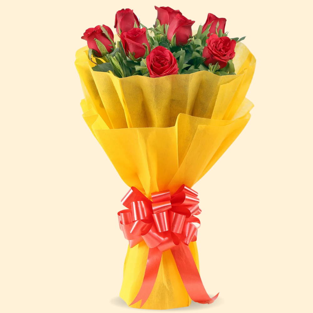 Red Rose Bouquet - 8 stems