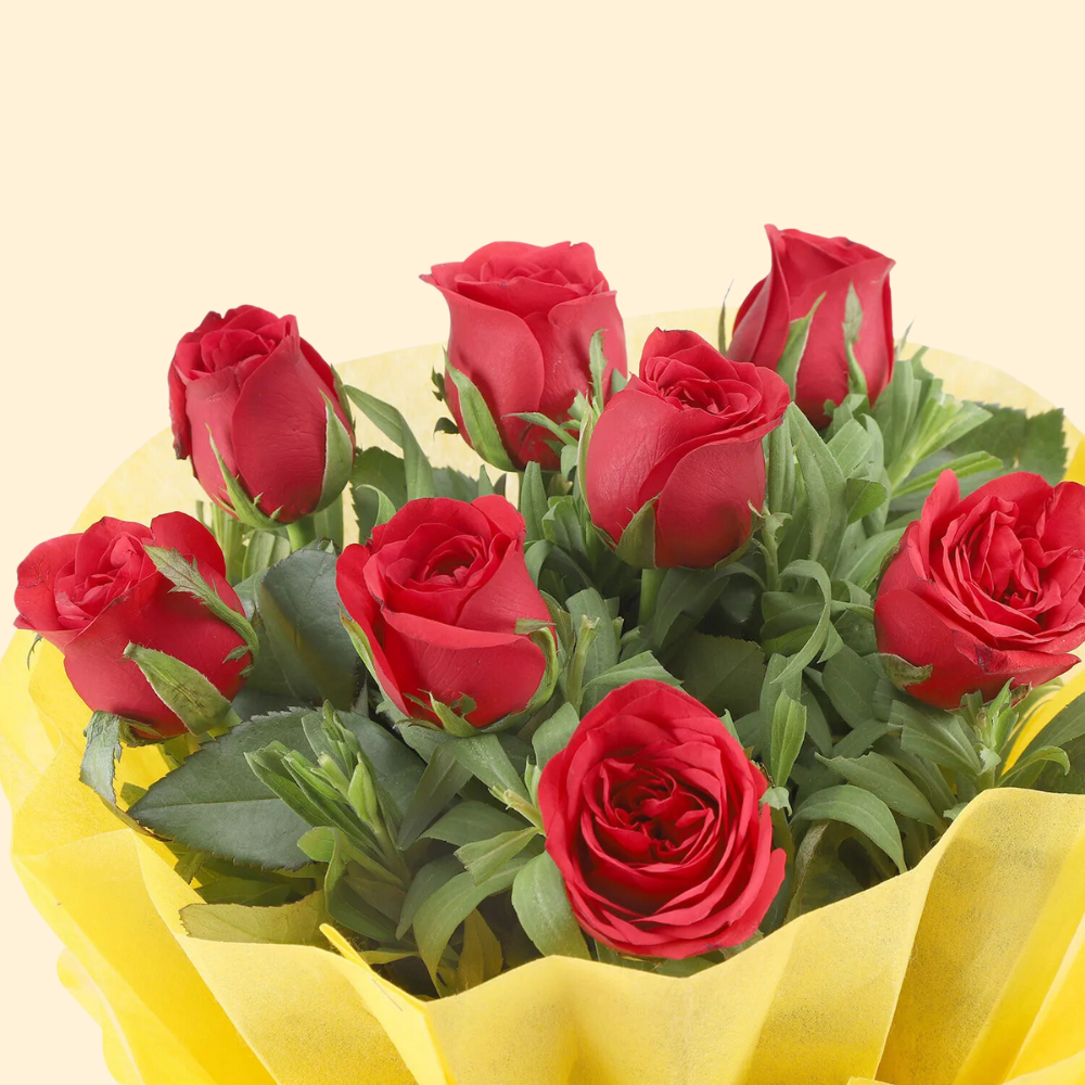 Red Rose Bouquet - 8 stems