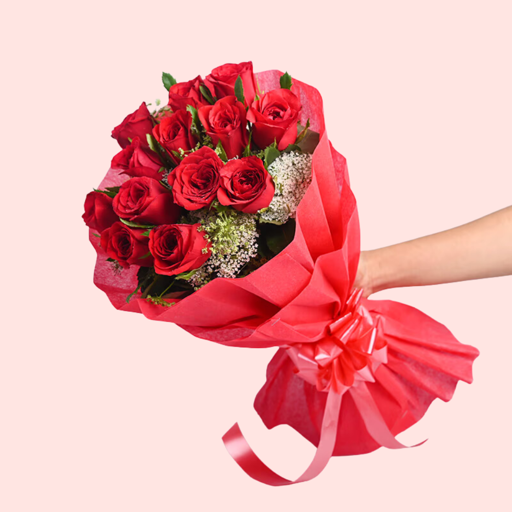 Exquisite 12 Red Roses Bouquet