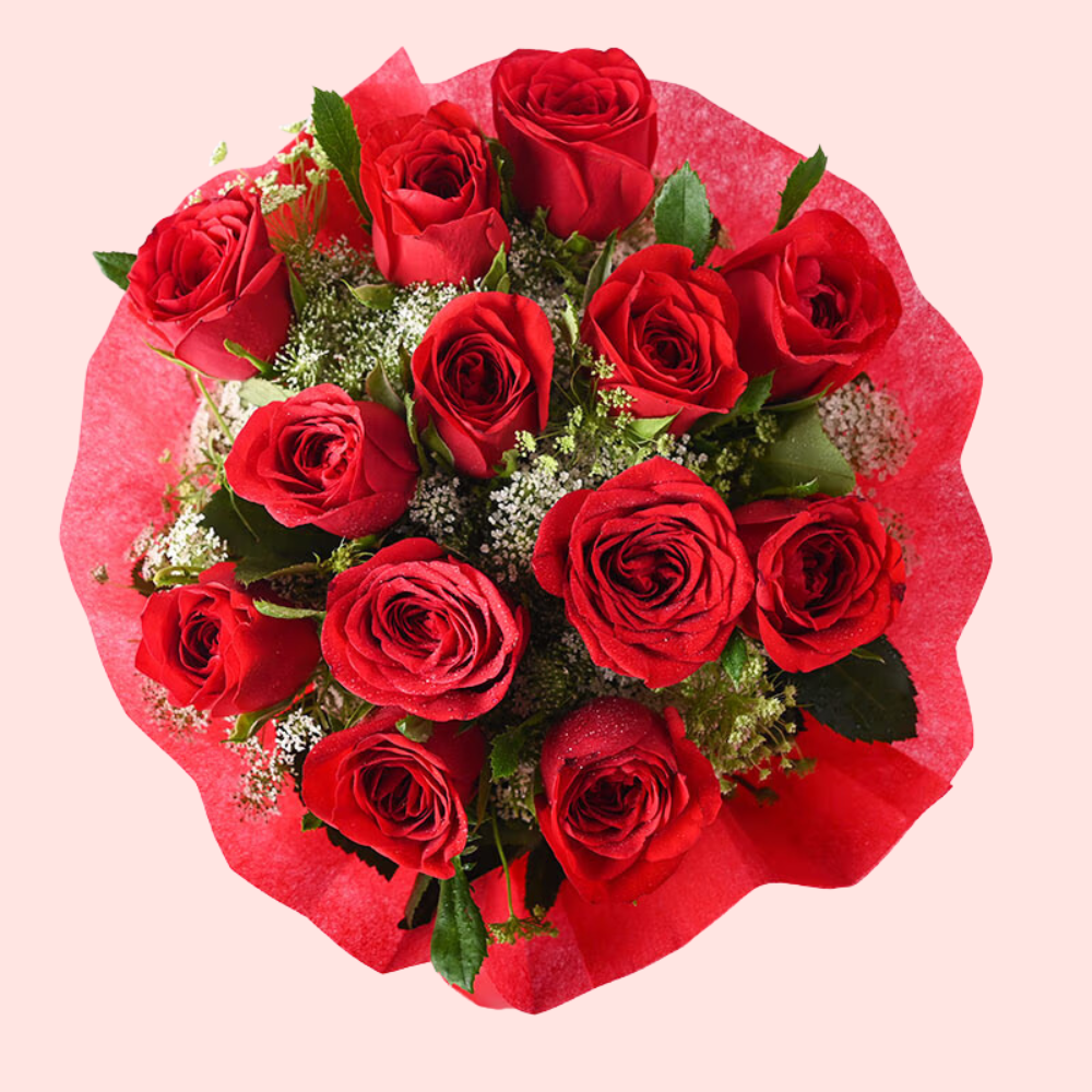 Exquisite 12 Red Roses Bouquet