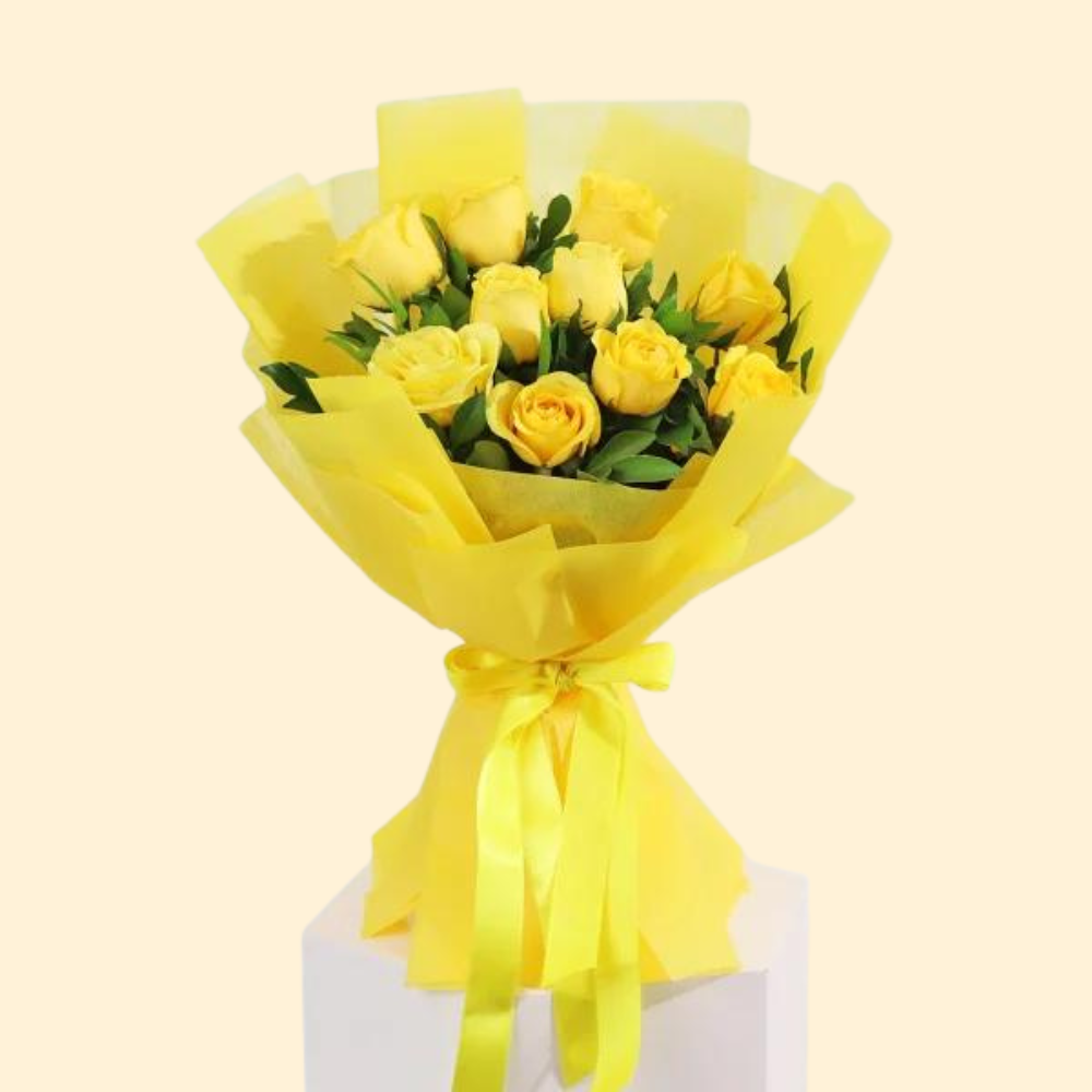 Bright Yellow Rose Bouquet