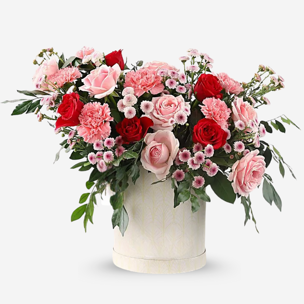 True Love Rose & Carnation Bouquet in Elegant Box