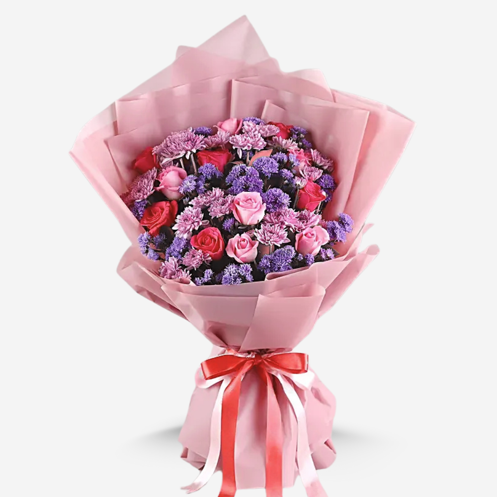 Euphoria Pink Rose & Chrysanthemum Arrangement