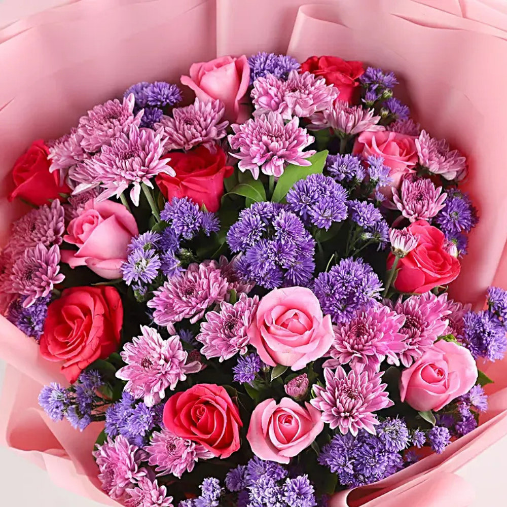 Euphoria Pink Rose & Chrysanthemum Arrangement