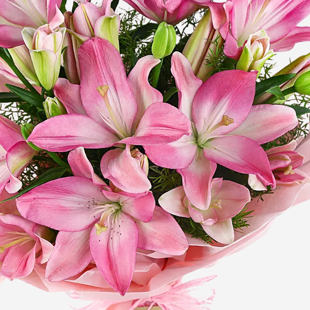 Pink Lily Bouquet for Celebrations