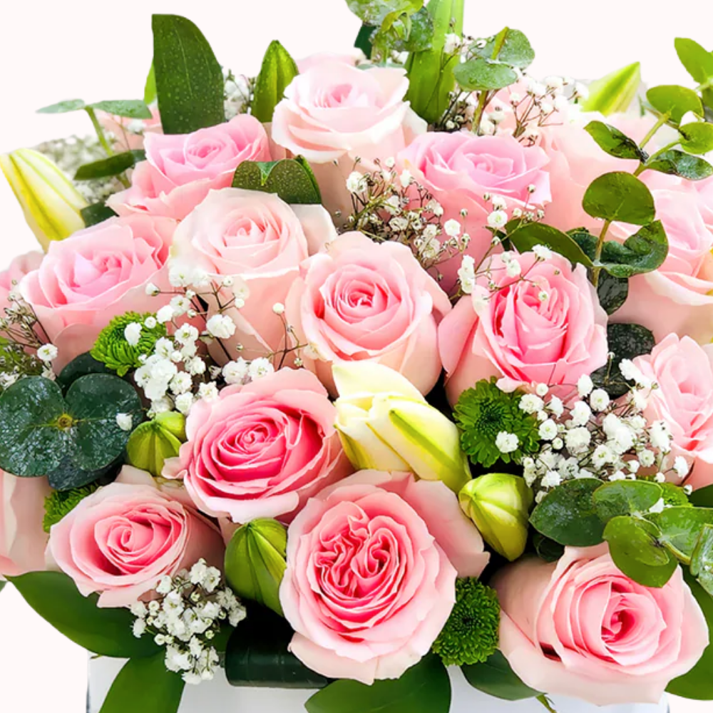 Pink Rose and Lily Classic box