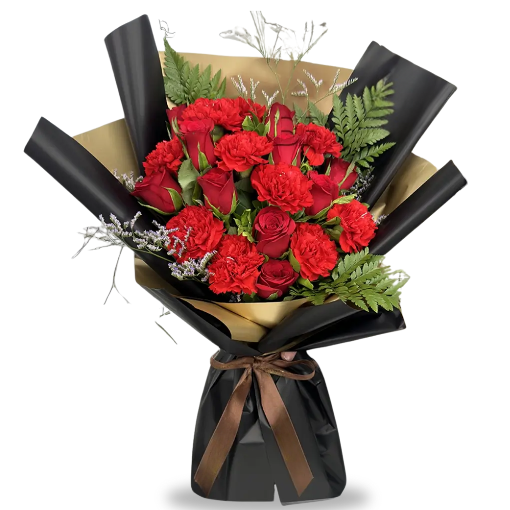Red Roses & Carnations Bouquet