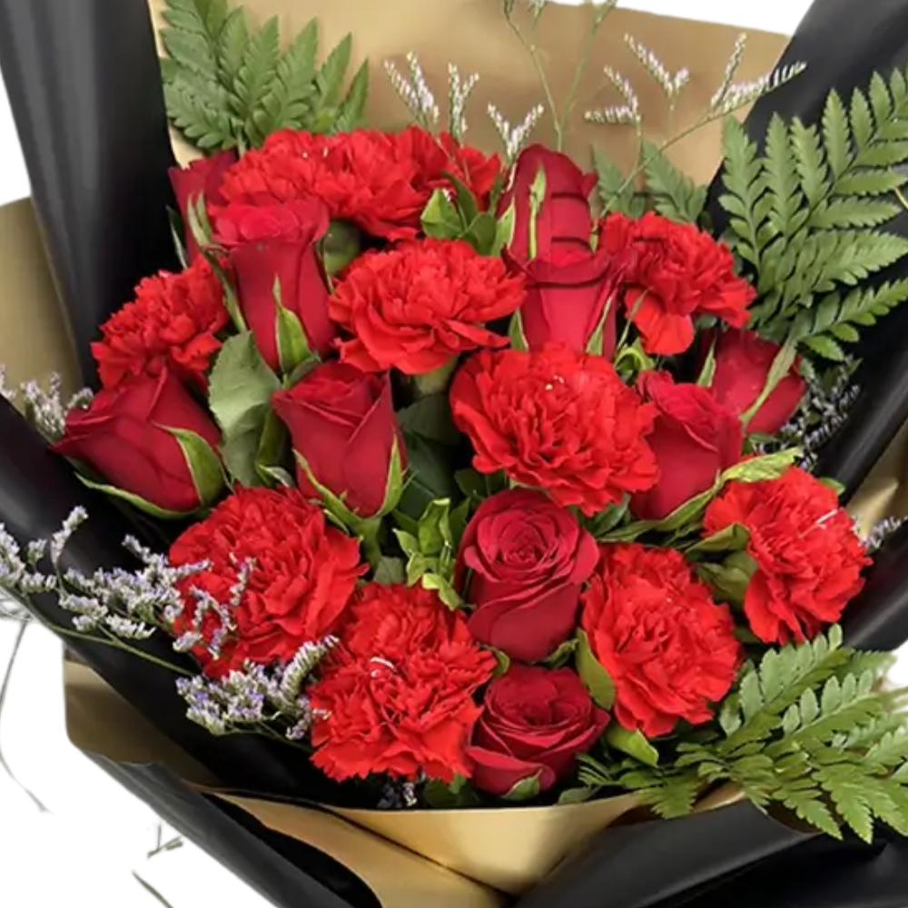 Red Roses & Carnations Bouquet